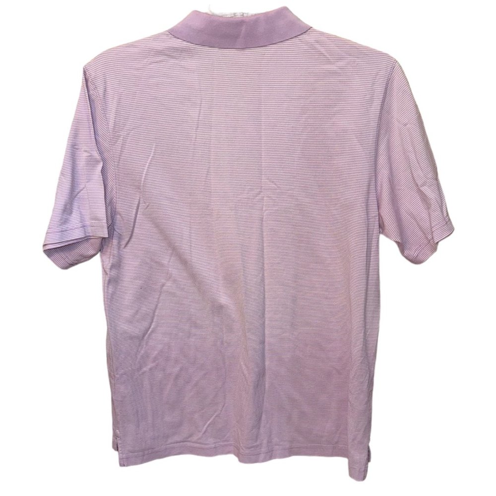 Men's Vineyard Vines Pink/White Stripe Gold Polo Shirt Size Large - Picture 4 of 7